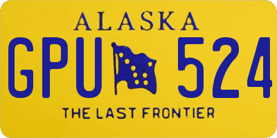 AK license plate GPU524