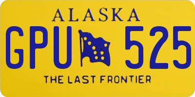 AK license plate GPU525