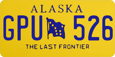 AK license plate GPU526