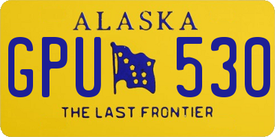 AK license plate GPU530