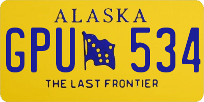 AK license plate GPU534
