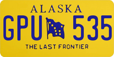 AK license plate GPU535