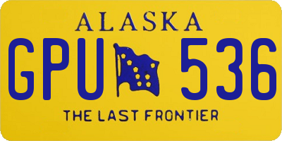 AK license plate GPU536