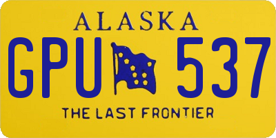 AK license plate GPU537
