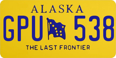 AK license plate GPU538