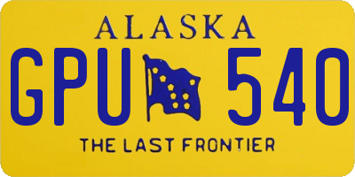 AK license plate GPU540