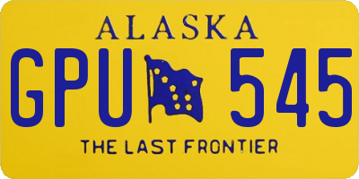 AK license plate GPU545