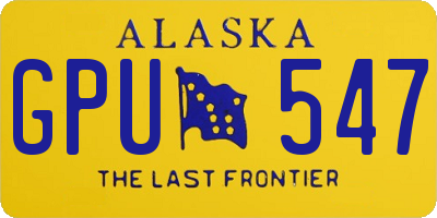 AK license plate GPU547
