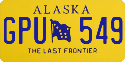 AK license plate GPU549