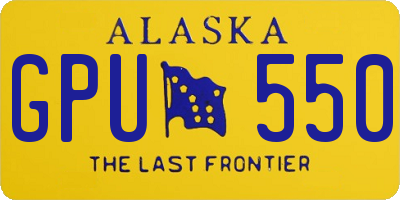 AK license plate GPU550