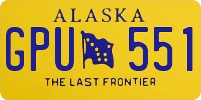 AK license plate GPU551