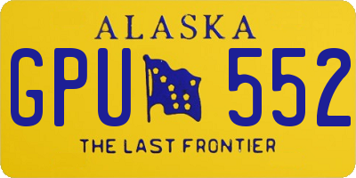 AK license plate GPU552