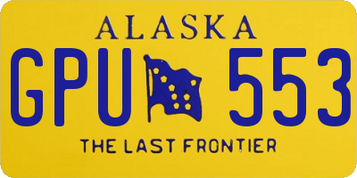 AK license plate GPU553