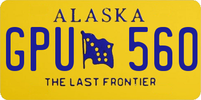 AK license plate GPU560