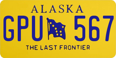 AK license plate GPU567