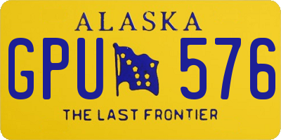 AK license plate GPU576
