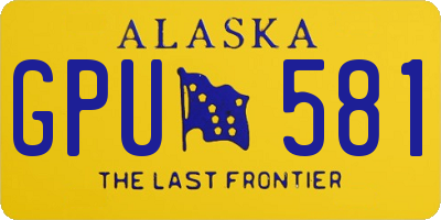 AK license plate GPU581