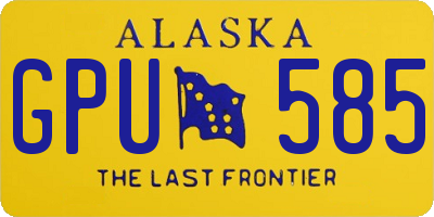 AK license plate GPU585