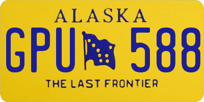 AK license plate GPU588