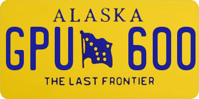 AK license plate GPU600