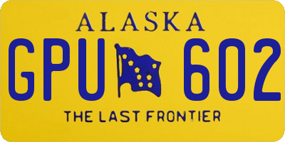 AK license plate GPU602
