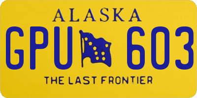 AK license plate GPU603