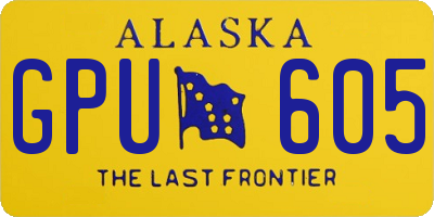 AK license plate GPU605