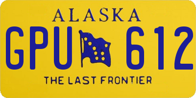AK license plate GPU612