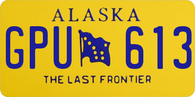 AK license plate GPU613