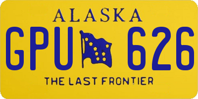 AK license plate GPU626