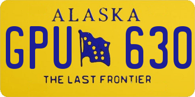 AK license plate GPU630