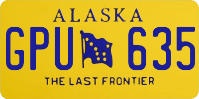 AK license plate GPU635