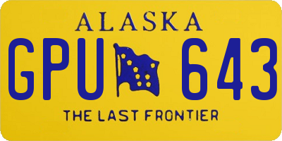 AK license plate GPU643