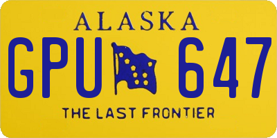 AK license plate GPU647