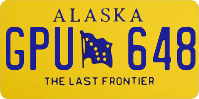 AK license plate GPU648