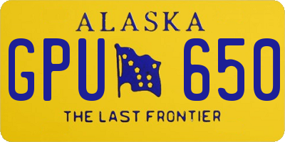 AK license plate GPU650