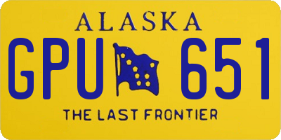 AK license plate GPU651