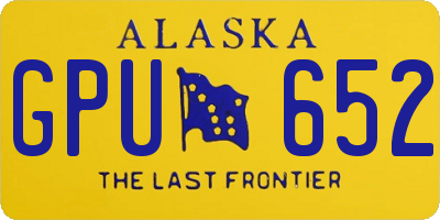 AK license plate GPU652
