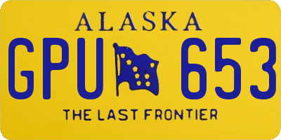 AK license plate GPU653