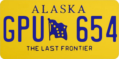 AK license plate GPU654