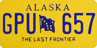AK license plate GPU657