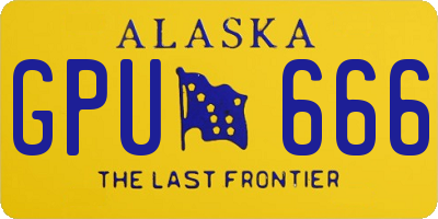AK license plate GPU666