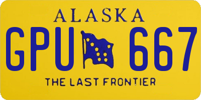 AK license plate GPU667
