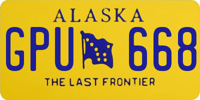 AK license plate GPU668