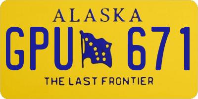 AK license plate GPU671