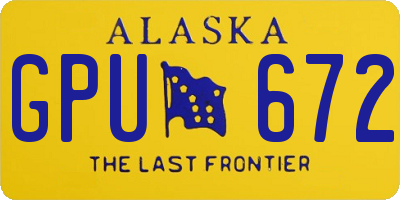 AK license plate GPU672