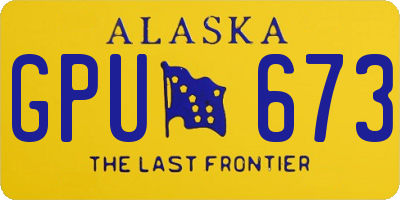 AK license plate GPU673