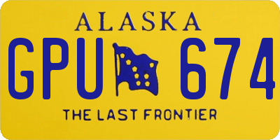 AK license plate GPU674
