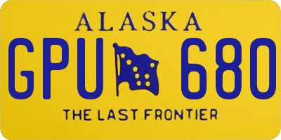 AK license plate GPU680