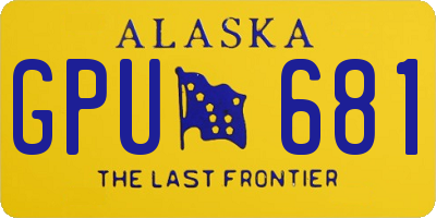 AK license plate GPU681